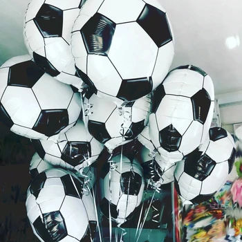 50pcs 18inch Fotbal Heliu, Baloane Folie Petrecere de Ziua de Decorare pentru Copii Toy Alb Negru Petrecere de Fotbal Ballon Cupa Globos Supplie