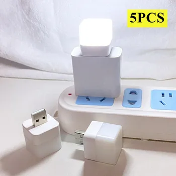 5PCS USB Plug Lampă Mică de Noapte Lumina Computer de Putere Mobil de Încărcare Mini-Carte de Lămpi cu LED-uri Protecție pentru Ochi Pătrat de Lumină de Lectură