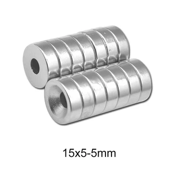 5~100BUC 15x5-5 Magneti foarte Puternici 15*5 mm Gaura de 5 mm Permanenti Neodim Magnetic 15x5-5mm Înecat Magnet Rotund 15*5-5