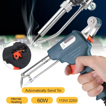 60W Trimite Automat Tin Pistolul Electric de Lipit Portabil Extern/Intern de Încălzire Tin Pistolul de Sudare Instrument de Reparații de & Tin Sârmă