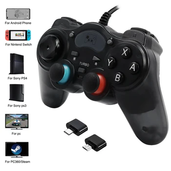 7 in 1 cu Fir Controler de Joc pentru PS3/PS4/Switch/PC Joc Consola Joystick Gamepad cu OTG Converter Accesorii de Joc
