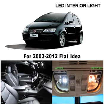 9pcs Alb, fara Eroare Canbus LED-uri Becuri de Interior Kit Pentru 2003-2012 Fiat idea Accesorii Auto Hartă Dome de Tavan Acoperiș Lumina Portbagaj