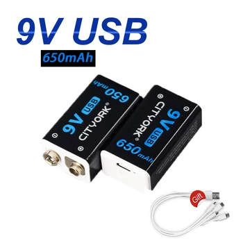 9V baterie Li-ion Reîncărcabilă Baterie 650mAh micro USB 6F22 9 Volți li-ion Baterii cu litiu pentru Microfon de Jucărie Multimetru