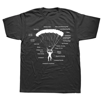 Amuzant zborul cu Parapanta, Parasuta Anatomie zbor cu Parapanta Parasutism Tricouri Grafice Bumbac Streetwear Maneci Scurte Cadouri T-shirt