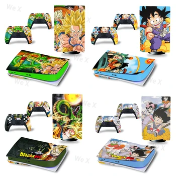 Anime Autocolant Dragon Ball Goku PS5 Disc Edition Piele Autocolant Decal Pentru PlayStation 5 Console si 2 Controlere PS5 Vinil