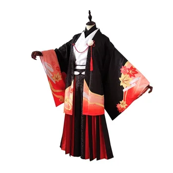 Anime Genshin Impact Inazuma Kaedehara Kazuha Cinci Kasen Cosplay Costum Femeie Top + Călărie Hakama + Strat Kimono Set
