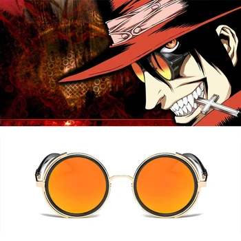 Anime-ul HELLSING Alucard Cosplay Prop Vânător de Vampiri Ochelari Orange ochelari de Soare pentru Femei ochelari de Soare Cosplay ochelari de Soare pentru Barbati