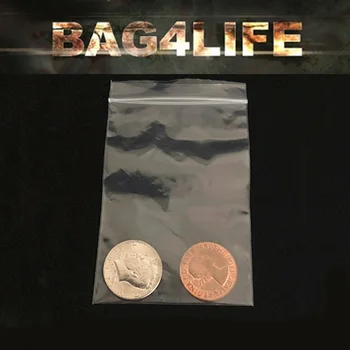 Bag4Life (1-NE o Jumătate de Dolar Monede și DVD) Trucuri de Magie Până Aproape de Strada Iluzii Pusti Prop Numit Monedă Prin Pungă de Plastic