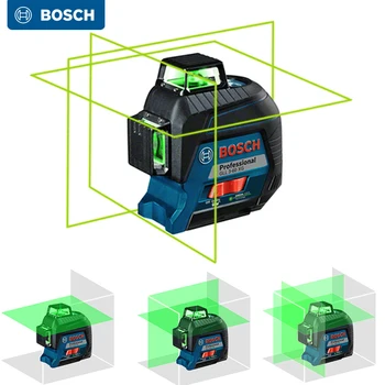 Bosch Nivel cu Laser 12/2 Linii Verzi Original Laser Auto-Nivelare Orizontală și Verticală Cruce-Line Interior si Exterior GLL3-60XG