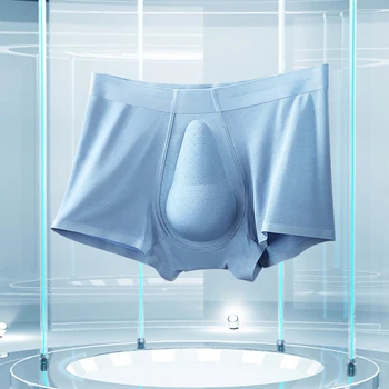 Bărbații 3D Latex Husă Trunchiuri Respirabil Lenjerie de corp în formă de U Boxeri pantaloni Scurți fără Sudură Bărbați Boxeri Solid Uscare Rapidă Chiloți