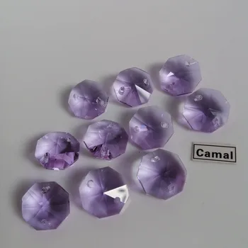 Camal 20buc Cristal Violet 14mm Cristale Octogonale Margele Vrac 1Hole/2Holes Candelabru de Iluminat Lampa Parte Perdele de Nunta Acasa