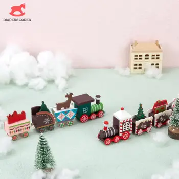 Casă De Păpuși În Miniatură Din Lemn De Desene Animate Pline De Culoare De Model De Tren Pentru Papusa Casa De Vacanță De Crăciun De Decorare Cadou Prezenta Jucarii