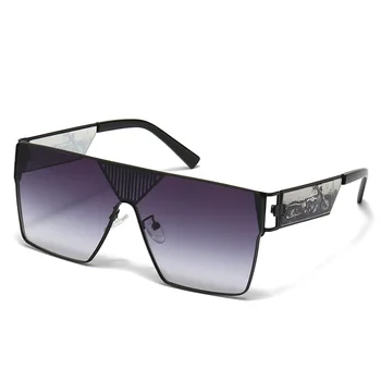 Clasic de Lux de Brand Designer de Mare Cadru Pătrat ochelari de Soare Barbati Femei de Moda de Epocă Supradimensionate Motociclete de Metal Ochelari de Soare UV400