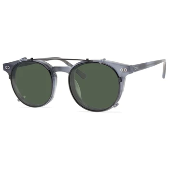 Clip Pe ochelari de Soare Lentile Polarizate Bărbați Femei Johnny Depp Ochelari Brand de Lux de Epocă MILANO Acetat de Rama de Ochelari de calitate Superioară