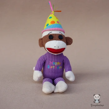 Copil Moale Jucărie Drăguț Violet Sock Monkey Papusa Maimuță De Pluș Jucarii Pentru Copii Ziua De Nastere Prezent