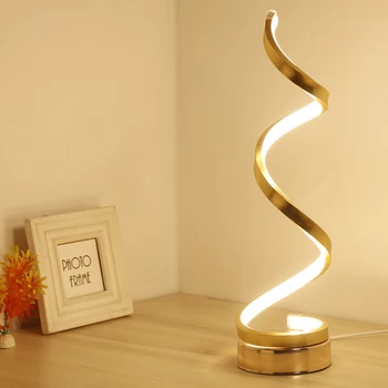 Creative CONDUS de Spirală, Lampa de Masa Moderna Inteligent Estompat Curbat LED Lampa de Birou Dormitor Lângă Lectură Design Minimalist Acrilice Lumina