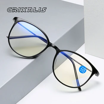CRIXALIS Moda Rotund Calculator Ochelari de Citit Femeile Anti Oboseala Bărbați Lumina Albastră de Blocare Ochelari Pentru Vedere Ochelari Optice