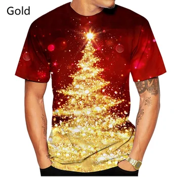 Crăciun 3d Printed T Camasa Casual cu mâneci Scurte T Shirt pentru Bărbați la Modă cu Personalitate Tricouri