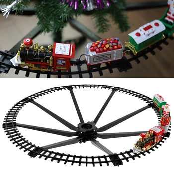 Crăciun Electric vagon de Tren Jucărie pentru Copii Tren de cale Ferată Set de Curse Rutier de Asamblare Transport Blocuri Cadou de Crăciun