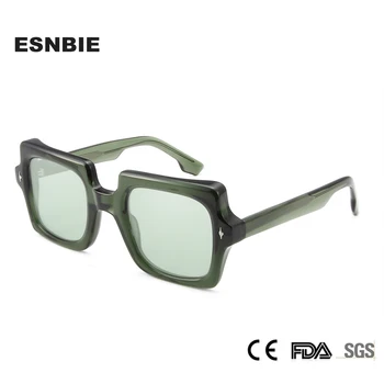 De înaltă Calitate Acetat de Epocă Nit Pătrat ochelari de Soare pentru Femei Brand Designer Roz Verde de Lux Nuante UV400 48mm Moda Feminina