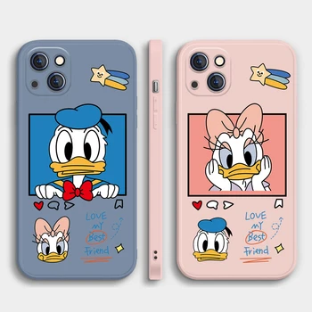 Desene animate Daisy Donald Duck Silicon Margine Dreaptă TPU Caz de Telefon Pentru iPhone 13 12 11 Mini Pro 7 8 Plus X Xr XS Max Candy Acoperi
