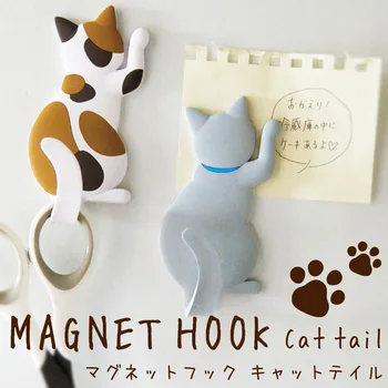 Desene animate Pisica Formă de Cârlige Magnetice Puternic Magnet de Frigider Agățat Cârlig 3D tridimensional Decorative Chei Cârlig de Bucătărie Organizator
