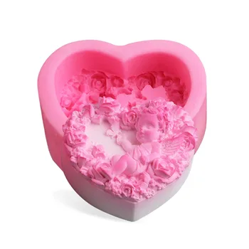 DIY Floare Trandafir Dragoste Inima de Copil Înger Tort de Silicon Matrite Sapun Lumanari Matrite Sapun Forme Fondant de Ciocolata de Copt Instrumente de Mucegai