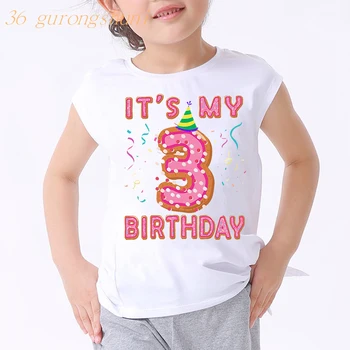 E Shirt Copii T Shirt Număr 1 2 3 4 5 6 9 Cadou de Ziua Fericită Copii Scrisori Drăguț Tricouri Imprimare Haine Băieți și Fete
