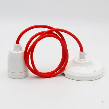 E27 Lampă Ceramică Titular Cu Plafon a Crescut Cordon Textil Pentru DIY Pandantiv Vintage Cablul de Lumină Seturi