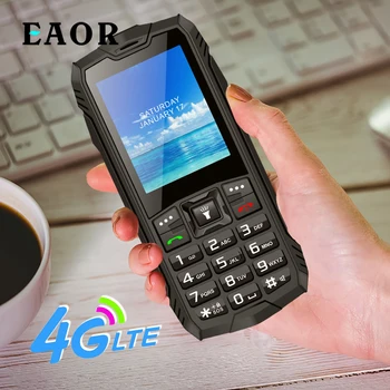 EAOR 4G Telefon Robust IP68 rezistent la apa Praf Caracteristică Telefoane Dual SIM Baterie Mare Tastatura Telefon Bar, Telefon cu Orbire Lanterna