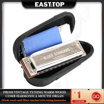 EASTTOP BLUES STANDARD PRO10 10 gaură de Epocă Tuning Calde de Lemn Pieptene Muzicuta harmonica Instrumente Muzicale