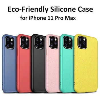 Eco-Friendly de Silicon de Caz Pentru iPhone 14 12 13 11 Pro Max 7 8 Plus XR XS MAX Telefon Acoperă Pentru iPhone 6 6s Plus X Moale de Paie de Grâu