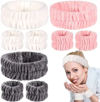 Europene Și Americane Falai Catifea Hairband Bratara Set pentru Femei Non-Alunecare Spele pe Fata Bandă Auto-Adezivă Inel de Păr Hairband