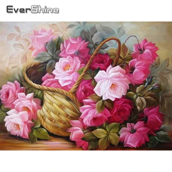 Evershine 5D Diamant Pictura Floare Trandafir Brodat Vânzare Floral Roz Diamant Mozaic cruciulițe Margele Broderie