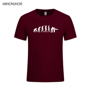Evoluția Snooker Tricou Barbati Amuzant, Imprimat Bumbac T-Shirt Pentru Bărbați Noi De Vara Cu Maneci Scurte Topuri Tee Camisetas Masculina