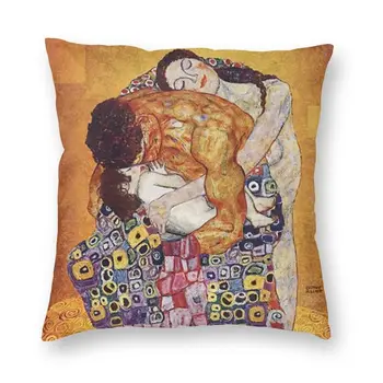 Familia De Gustav Klimt Pernă Decor Acasă Kawaii Pline De Culoare De Aur Pictura Arta Perna Decor Salon Pătrat Față De Pernă