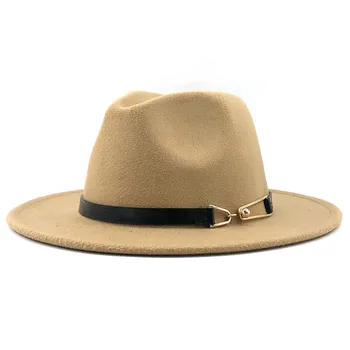 Fedora Hat Pentru Femei, Bărbați De Lână Epocă Gangster Trilby Pălărie De Fetru Cu Borul Larg Domn Doamna Eleganta De Toamna Si Iarna Centura De Jazz Capac