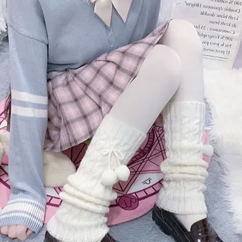 Femei De Iarnă Tricot Încălzit De Picior Punk Lolita Gotic Stil Tricot Picior Maneca Genunchi Japoneză Y2k Elastice De Înaltă Boot Ciorapi 