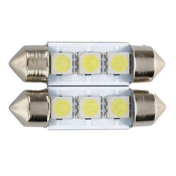 Fierbinte 2x C5W 3 LED-uri SMD 5050 36mm Xenon Bec Alb placă de transfer Ghirlande cupola lampa plafon auto de lumină