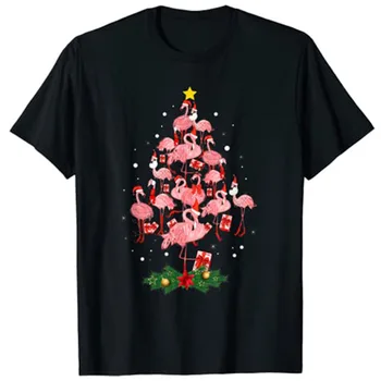 Flamingo Pomul De Craciun Ornament Decor Cadouri Amuzante Pentru Fete T-Shirt