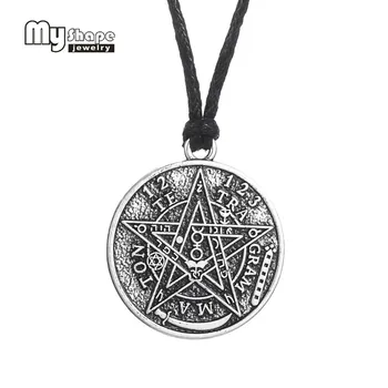 Forma mea Tetragrammaton Pentagrama Pentagrama Pandantiv Farmecul Colier pentru Bărbați Wicca Talisman Pagen Amuleta de Epocă, Bijuterii en-Gros