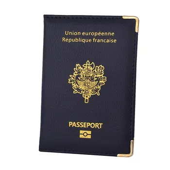 Franța Deținător de Pașaport din Piele PU Acoperă franceză Bărbați Femei Pașapoarte ID-ul de Card de Credit Organizator de Călătorie