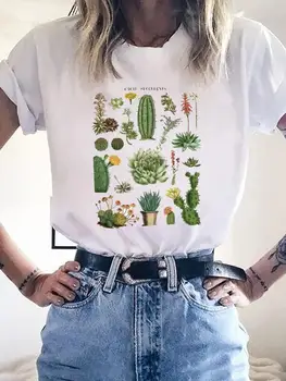Grafic de Imprimare T-shirt Tricou Maneca Scurta pentru Femei Haine de Vară Cactus Dragostea de Desene animate Drăguț Moda de Îmbrăcăminte de Bază Tee Top