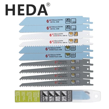 HEDA 10BUC/Set 150 mm/6 Inch HCS Bim cu Piston Ferăstrău Tăiere Ferăstrău Pentru Lemn și Cu Unghii de Plastic, Fontă, PVC