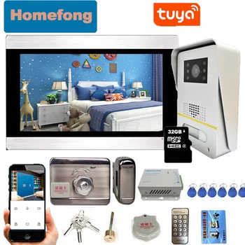 Homefong 1080P Tuya Video Wireless Telefon Ușă cu Blocare de 7 Inch Monitor Sonerie cu Camera Mobil de Control de Sprijin