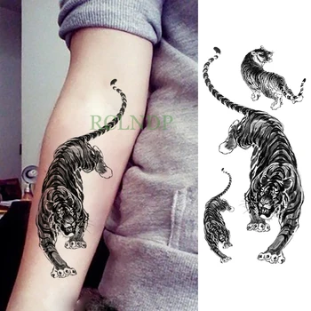 Impermeabil Tatuaj Temporar Autocolant tigru animal Fals Tatuaj Flash Tatuaj picior, Braț, mână-picior tatouage pentru Barbati Fata de Femei lady
