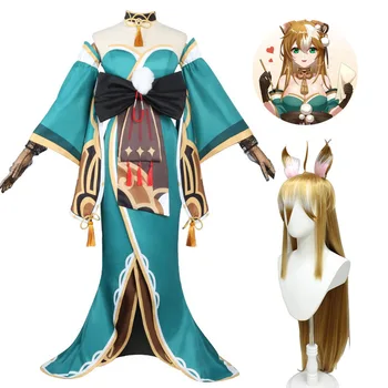 Joc Anime Genshin Impact Gorou Geo Arc Ivitation Dor Hina Uniformă Rochie De Petrecere Cosplay Costum Halloween Femei Costum De Carnaval
