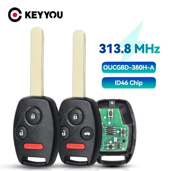 KEYYOU 3 Butoane Mașină de Intrare fără cheie de la Distanță Cheie Fob OUCG8D-380H-O Pentru Honda Civic CRV Jazz HRV Fob 313.8 MHz ID46 (7941) Cip