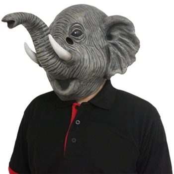 Latex Animale Full Cap De Elefant African Masca De Animal De Lux Mascat Masca Costum Copil Cadou De Ziua De Nastere