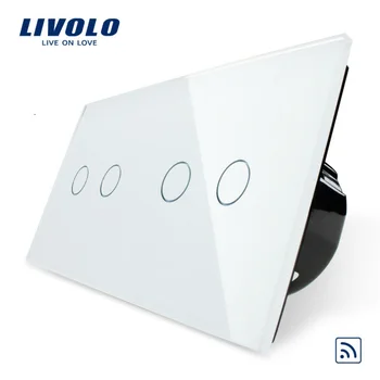 Livolo, Viață Ușoară, 4-Banda de la Distanță ecran tactil, de Lux, Geam Panou, perete acasă comutator de lumină, VL-C702R-11/VL-C702R-11